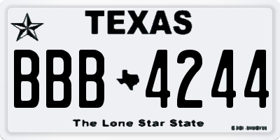 TX license plate BBB4244