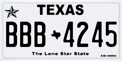 TX license plate BBB4245