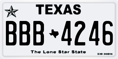 TX license plate BBB4246