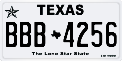 TX license plate BBB4256