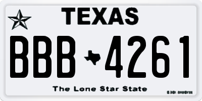 TX license plate BBB4261