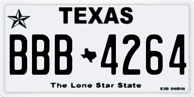 TX license plate BBB4264