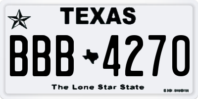 TX license plate BBB4270