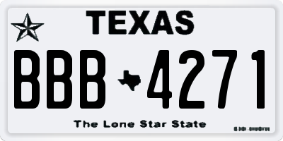 TX license plate BBB4271