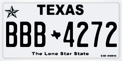 TX license plate BBB4272