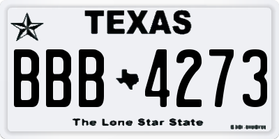 TX license plate BBB4273