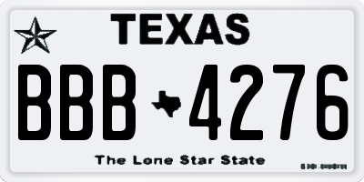 TX license plate BBB4276