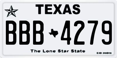 TX license plate BBB4279