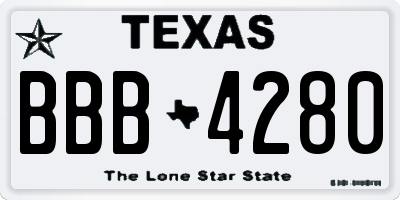 TX license plate BBB4280