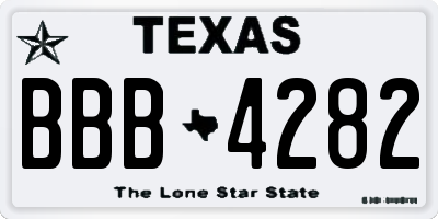 TX license plate BBB4282