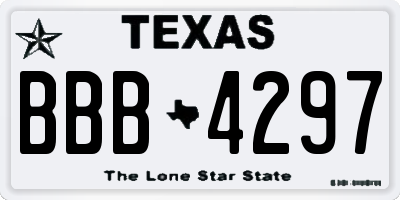 TX license plate BBB4297