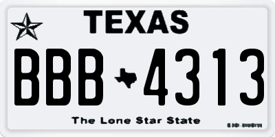 TX license plate BBB4313
