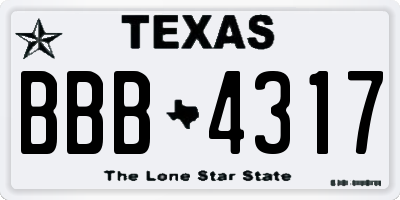 TX license plate BBB4317