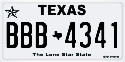 TX license plate BBB4341