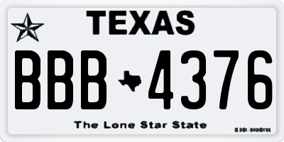 TX license plate BBB4376