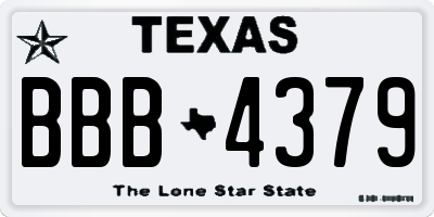 TX license plate BBB4379
