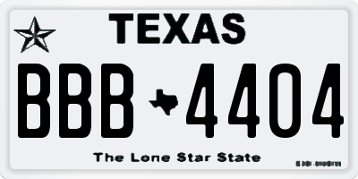 TX license plate BBB4404