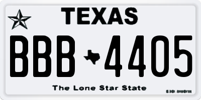 TX license plate BBB4405