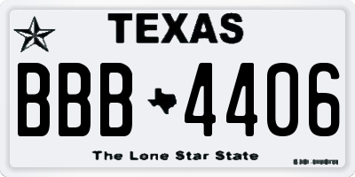 TX license plate BBB4406