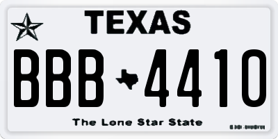 TX license plate BBB4410