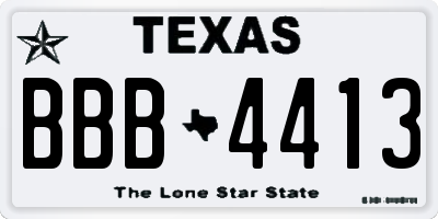 TX license plate BBB4413