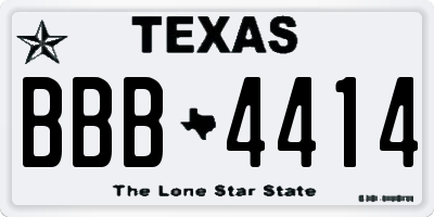 TX license plate BBB4414