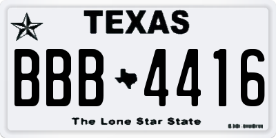 TX license plate BBB4416