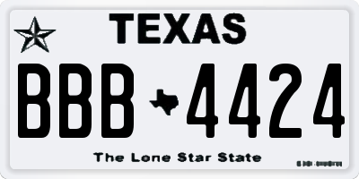 TX license plate BBB4424