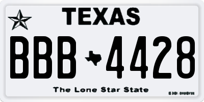 TX license plate BBB4428