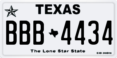 TX license plate BBB4434