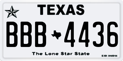 TX license plate BBB4436