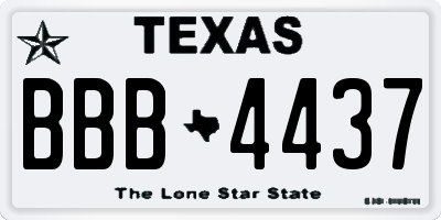 TX license plate BBB4437