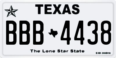 TX license plate BBB4438
