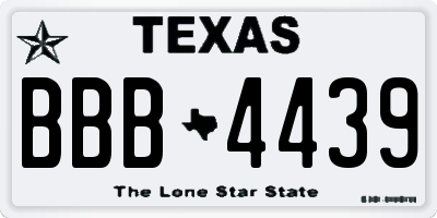 TX license plate BBB4439