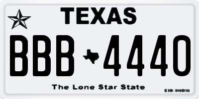 TX license plate BBB4440