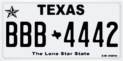 TX license plate BBB4442