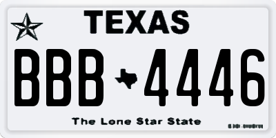 TX license plate BBB4446