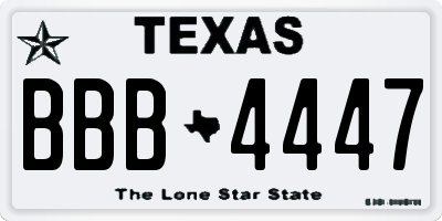 TX license plate BBB4447