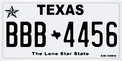 TX license plate BBB4456