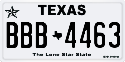 TX license plate BBB4463