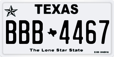 TX license plate BBB4467