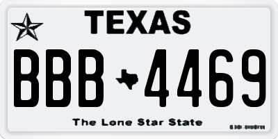 TX license plate BBB4469