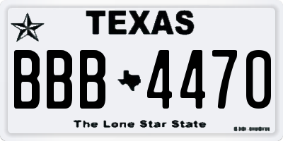 TX license plate BBB4470