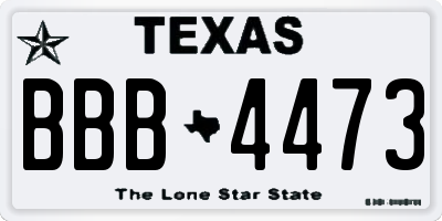 TX license plate BBB4473