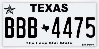 TX license plate BBB4475