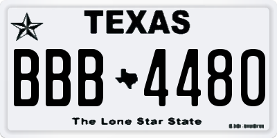 TX license plate BBB4480