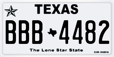TX license plate BBB4482