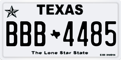 TX license plate BBB4485