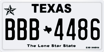 TX license plate BBB4486