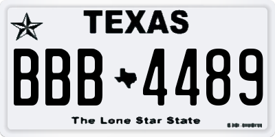 TX license plate BBB4489